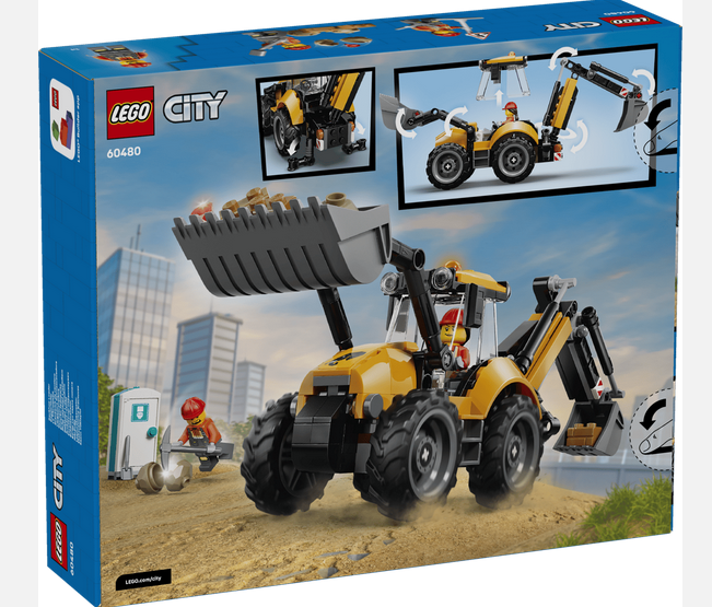 Lego 60480 City Yellow Backhoe Loader