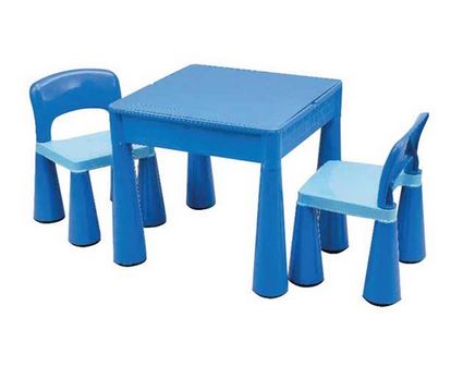 Table And Chair Set Blue With Block Build Plate