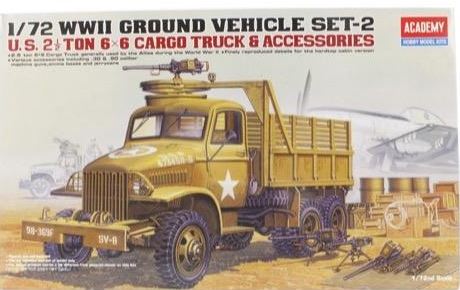 Academy 1/72 Sc U.s 2.5 Ton Cargo Truck & Accessories Model Kit
