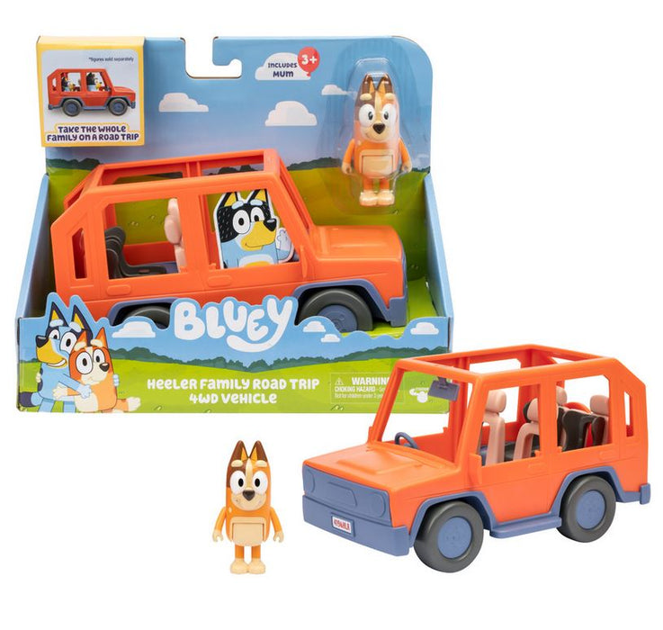 Bluey Heeler Family Road Trip 4wd Vehicle With Chilli Figure