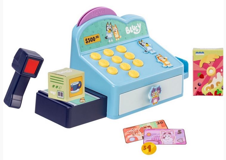 Bluey Cash Register With Sounds + Play Money