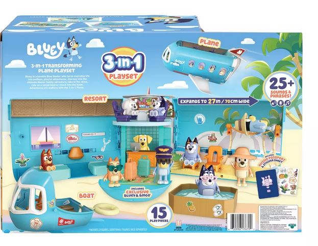 Bluey 3 In 1 Airplane Playset