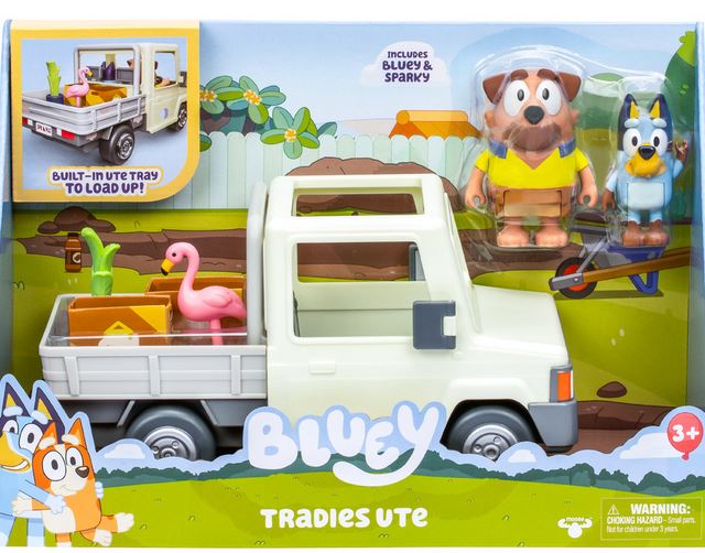 Bluey Tradies Ute Vehicle Withbluey & Sparky Figures