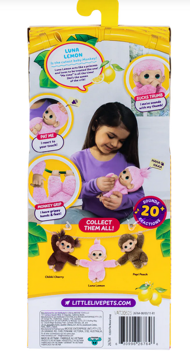 Little Live Pets My Baby Monkey Minis Luna Lemon