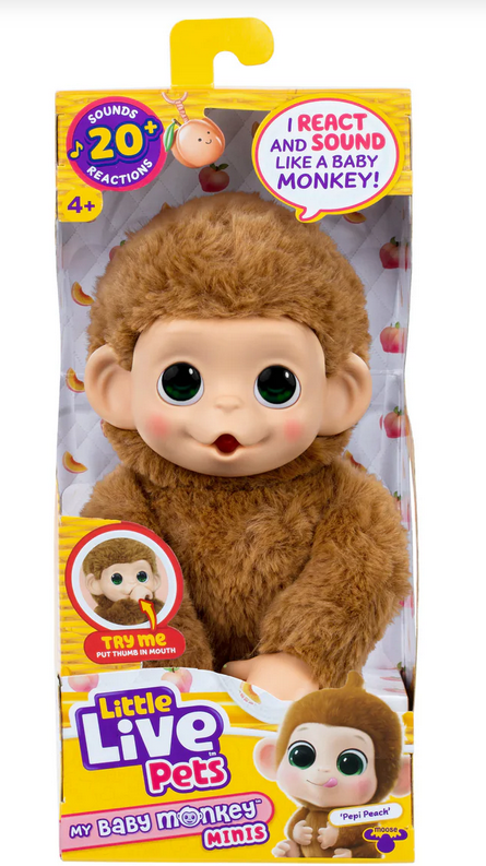 Little Live Pets My Baby Monkey Minis Pepi Peach