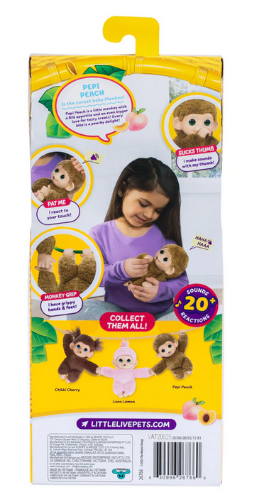 Little Live Pets My Baby Monkey Minis Pepi Peach