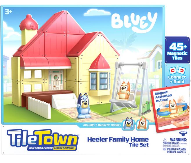 Bluey Magnetic Tile Town Family Home Set 