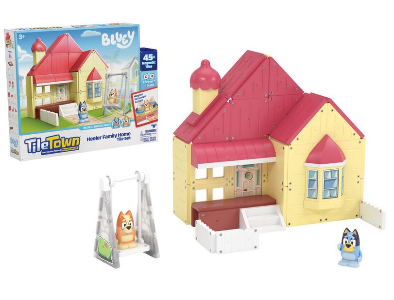 Bluey Magnetic Tile Town Family Home Set 