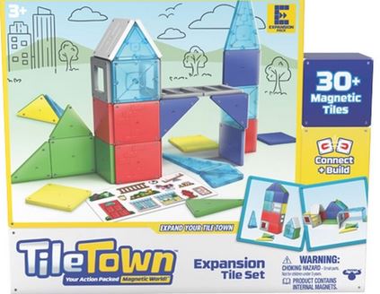 Bluey Magnetic Tile Town Expansion Tile Set 30 + Pieces