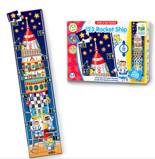 123 Rocket Ship 50 Piece 5 Feet Tall Floor Puzzle