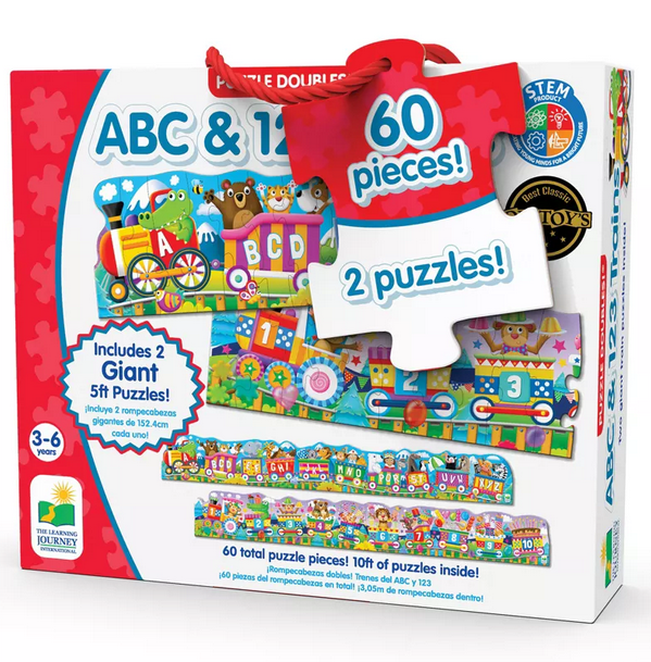 Abc & 123 Trains Piece Floor Puzzle 2 In 1 With 60 Pieces