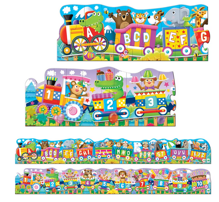 Abc & 123 Trains Piece Floor Puzzle 2 In 1 With 60 Pieces