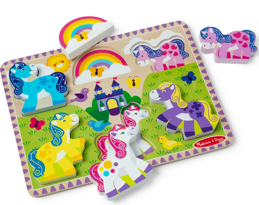 Melissa & Doug Chunky Unicorn 6 Pc Wooden Puzzle