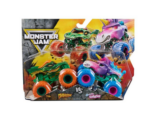 Monster Jam 1:64 Truck 2 Pk Dragon Vs Sparkle Smash