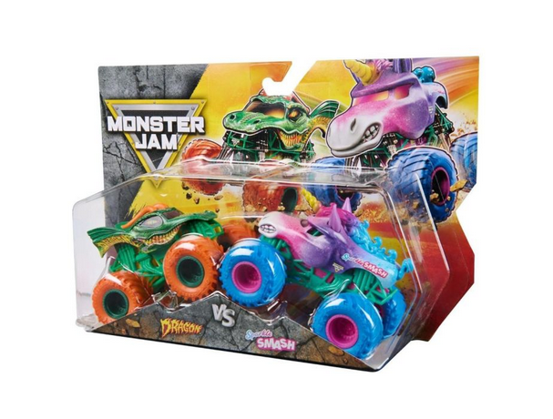 Monster Jam 1:64 Truck 2 Pk Dragon Vs Sparkle Smash
