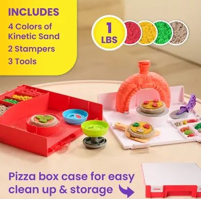 Kinetic Sand Squish Pizza Playset