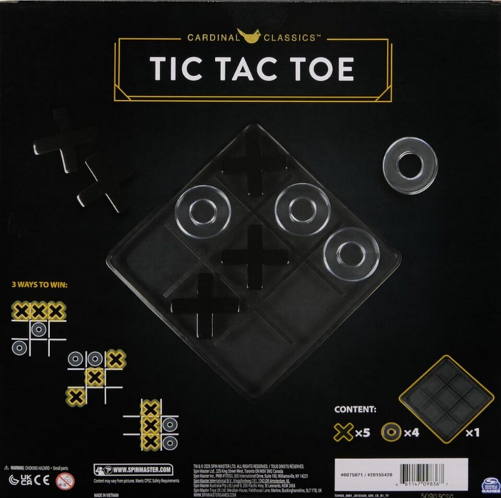 Classic Games Glass Board Tic Tac Toe