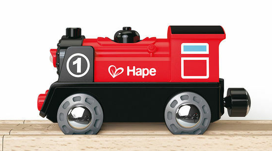 Hape Battery Powered Wooden Red Engine
