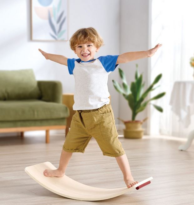 Green Balance Board Rocking Hape 2 In 1 Rocking Horse/ Balance Board Wooden Ages:1-3 Years ...