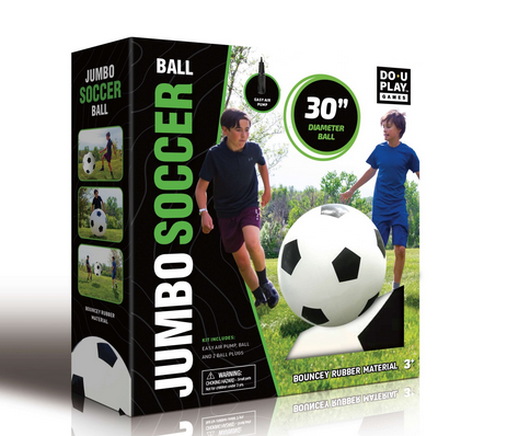 Jumbo Soccer Ball Inflates To 30" Diameter