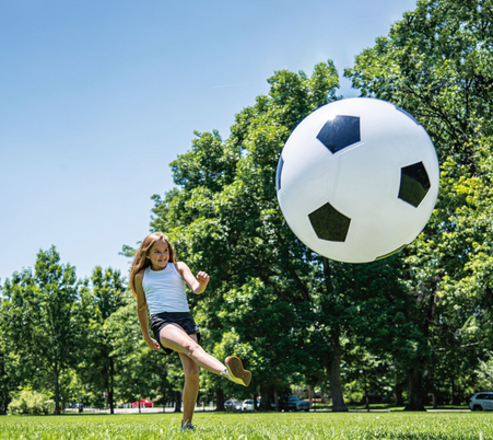 Jumbo Soccer Ball Inflates To 30" Diameter