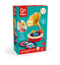 Hape Fun Time Phonograph Record Player With 3 Disc