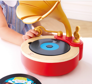 Hape Fun Time Phonograph Record Player With 3 Disc