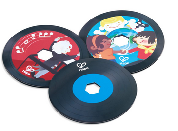 Hape Fun Time Phonograph Record Player With 3 Disc