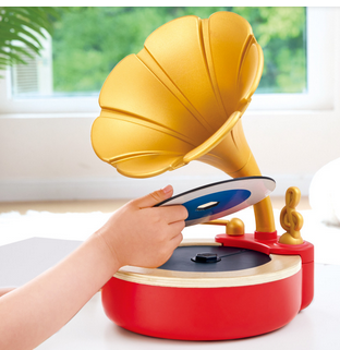 Hape Fun Time Phonograph Record Player With 3 Disc