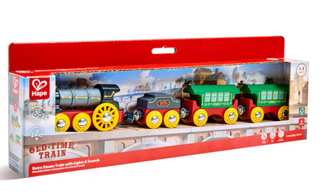 Hape Retro Steam Train With Lights & Sound Wooden