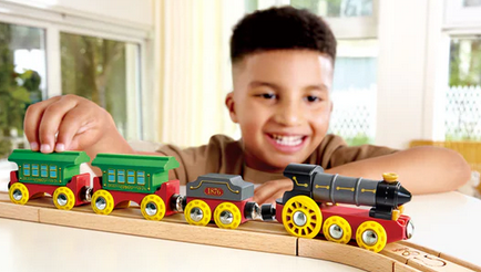 Hape Retro Steam Train With Lights & Sound Wooden