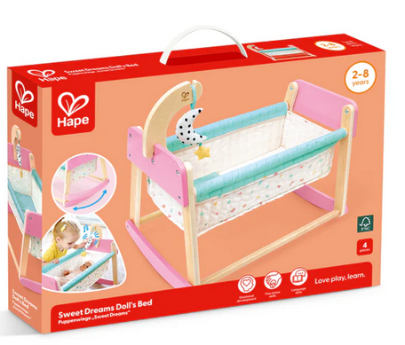 Hape Sweet Dreams Doll's Rocking Bed Wooden