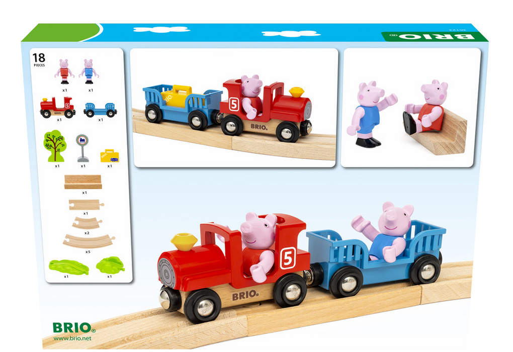 Brio Peppa Pig Train Set 18 Pc Wooden Set (36123)