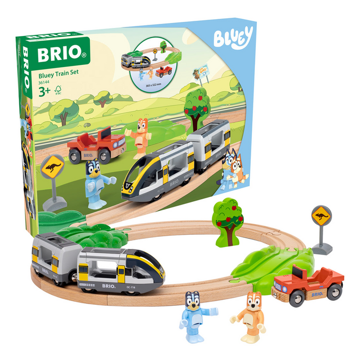 Brio Bluey 15 Pc Wooden Train Set 