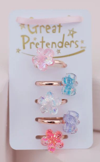 Gp Boutique Shimmer Flower Rings 5 Pk