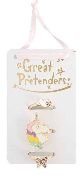 Gp Boutique Butterfly & Unicorn Rings 3 Pk