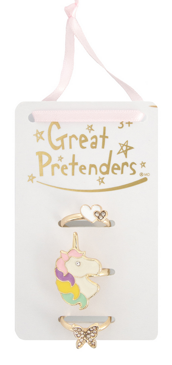 Gp Boutique Butterfly & Unicorn Rings 3 Pk