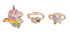 Gp Boutique Butterfly & Unicorn Rings 3 Pk