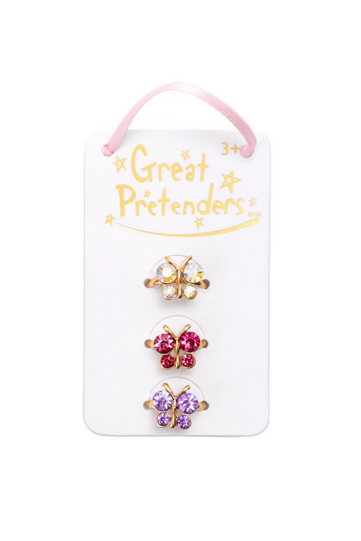 Gp Boutique Butterfly Gem Rings 3 Pk