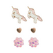 Gp Boutique Unicorn Studded Earrings 3 Pk