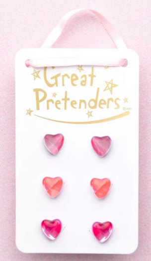 Gp Boutique Holo Heart Studded Earrings 3 Pk