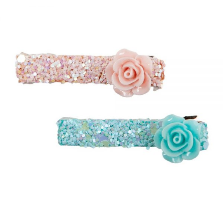 Gp Boutique Glitter Rosette Hair Clips 2 Pk