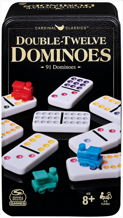 Double 12 Coloured Dominoes With Mexican Train