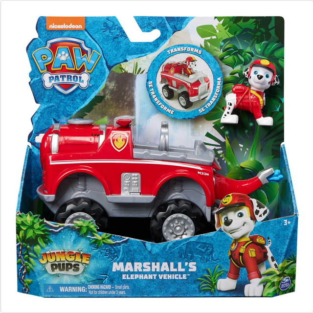 Paw Patrol Jungle Rescue Marshall Vehicle And Pup Pack