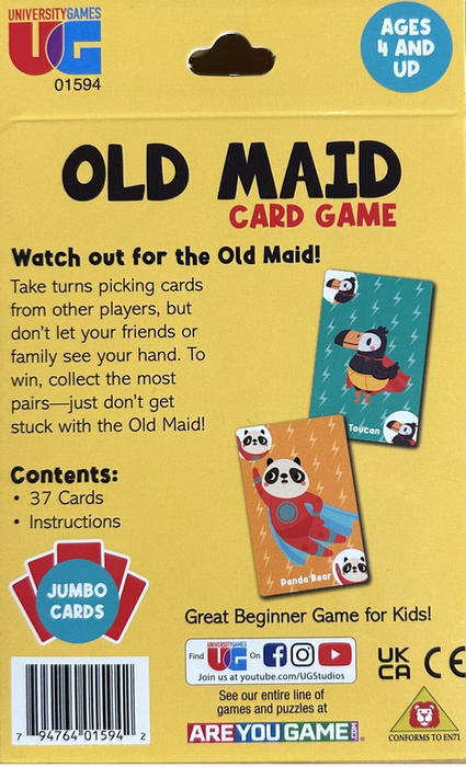 Old Maid Jumbo Card Game