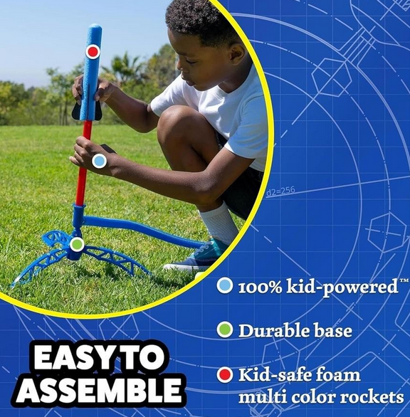 Stomp Rocket Jnr Multi Colour 6 Rocket Set