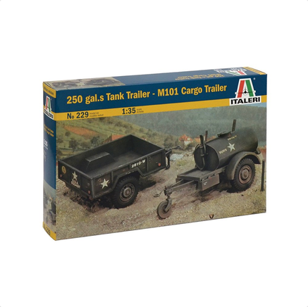 Italeri 250 Gal.s Tank Trailer - M101 Cargo Trailer 1:35