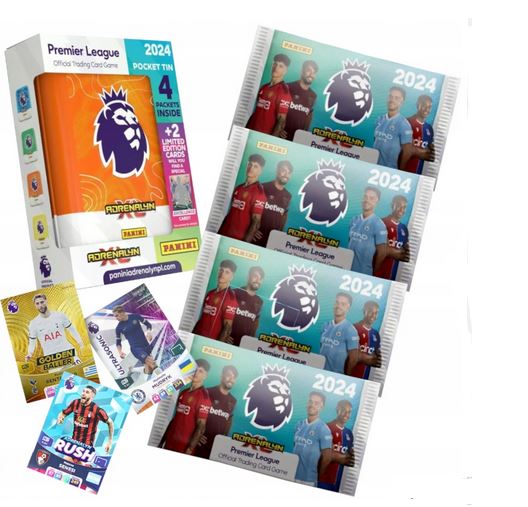 Adrenalyn Panini Premier League Pocket Tin 2024(4 Packs) + 2 Ltd Edition Cards