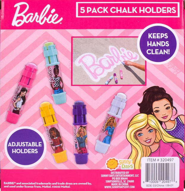 Barbie 5 Pack Adjustable Chalk Holders With Chalk