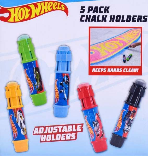 Hot Wheels 5 Pack Adjustable Chalk Holders With Chalk